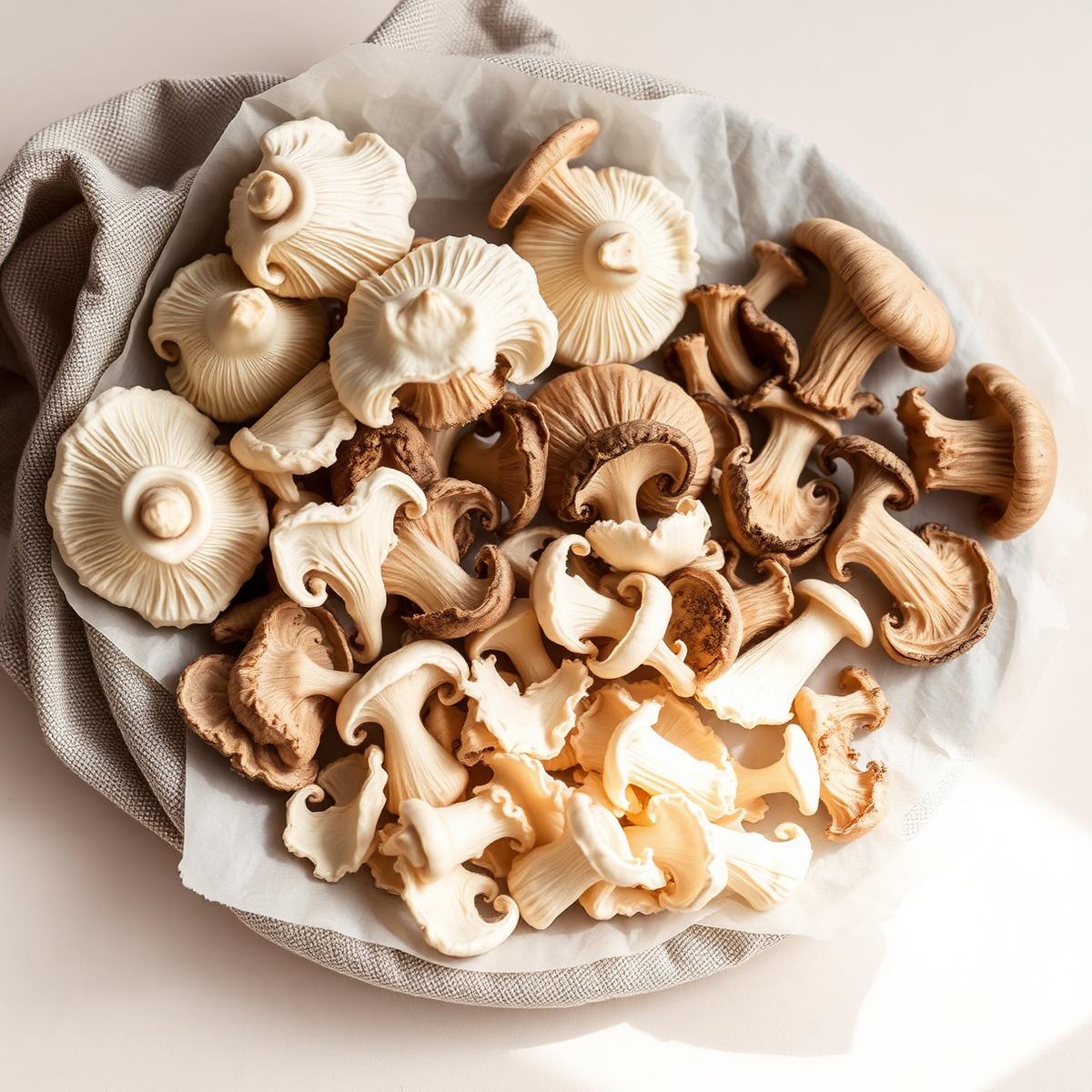 Oyster Mushrooms — White & Gray, Dried